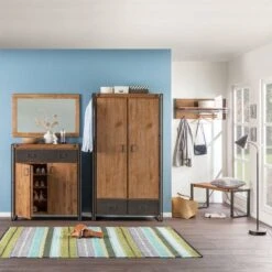 Panneau Porte-manteaux Manchester -Promos Meubles Boutique garderobenpaneel manchester akazie massiv metall 4115004