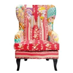 Fauteuil Wing Patchwork -Promos Meubles Boutique patchwork ohrensessel webstoff mehrfarbig 3588213