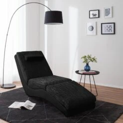 Chaise Longue De Relaxation Carson -Promos Meubles Boutique relaxliege carson kunstleder strukturstoff schwarz 4905260