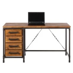 Bureau Atelier -Promos Meubles Boutique schreibtisch atelier akazie teilmassiv metall 3718345