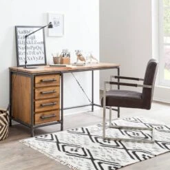 Bureau Atelier -Promos Meubles Boutique schreibtisch atelier akazie teilmassiv metall 4040204