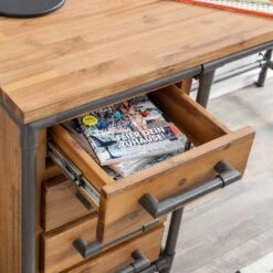 Bureau Atelier -Promos Meubles Boutique schreibtisch atelier akazie teilmassiv metall 4040212