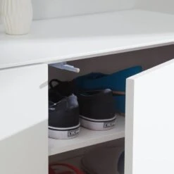 Meuble à Chaussures LINDHOLM - 2 Portes 40 Meuble à Chaussures LINDHOLM - 2 Portes -Promos Meubles Boutique schuhschrank lindholm i weiss eiche massiv 4037324