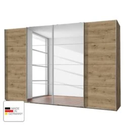 Armoire à Portes Coulissantes Brüssel -Promos Meubles Boutique schwebetuerenschrank bruessel plankeneiche dekor 300 cm 4 tuerig 2 spiegeltueren 5140532