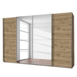 Armoire à Portes Coulissantes Brüssel -Promos Meubles Boutique schwebetuerenschrank bruessel plankeneiche dekor 300 cm 4 tyrig 2 spiegeltueren 5037628