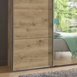 Armoire à Portes Coulissantes Brüssel -Promos Meubles Boutique schwebetuerenschrank bruessel plankeneiche dekor 300 cm 4 tyrig 2 spiegeltueren 5037636