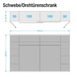 Armoire à Portes Coulissantes Crieff -Promos Meubles Boutique schwebetuerenschrank match 2 eiche sanremo dekor weiss 1859434