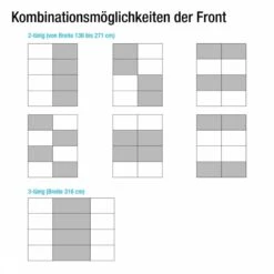 Armoire à Portes Coulissantes Quadra I -Promos Meubles Boutique schwebetuerenschrank quadra alpinweiss grau metallic breite x hoehe 136 x 210 cm 2891142