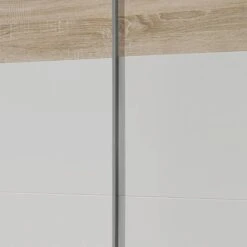 Armoire à Portes Coulissantes Quadra I -Promos Meubles Boutique schwebetuerenschrank quadra eiche sonoma dekor alpinweiss breite x hoehe 136 x 210 cm 2885690