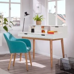 Bureau LINDHOLM -Promos Meubles Boutique sekretaer lindholm weiss eiche massiv 4031124