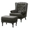 Fauteuil à Oreilles Miscol -Promos Meubles Boutique sessel miscol antiklederlook mit hocker dunkelgrau 4886420