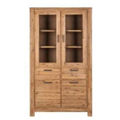 Armoire Vitrine Toumanar -Promos Meubles Boutique vitrinenschrank toumanar akazie teilmassiv akazie sand 3627461