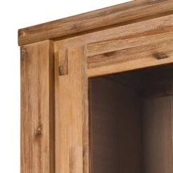Armoire Vitrine Toumanar -Promos Meubles Boutique vitrinenschrank toumanar akazie teilmassiv akazie sand 3627485